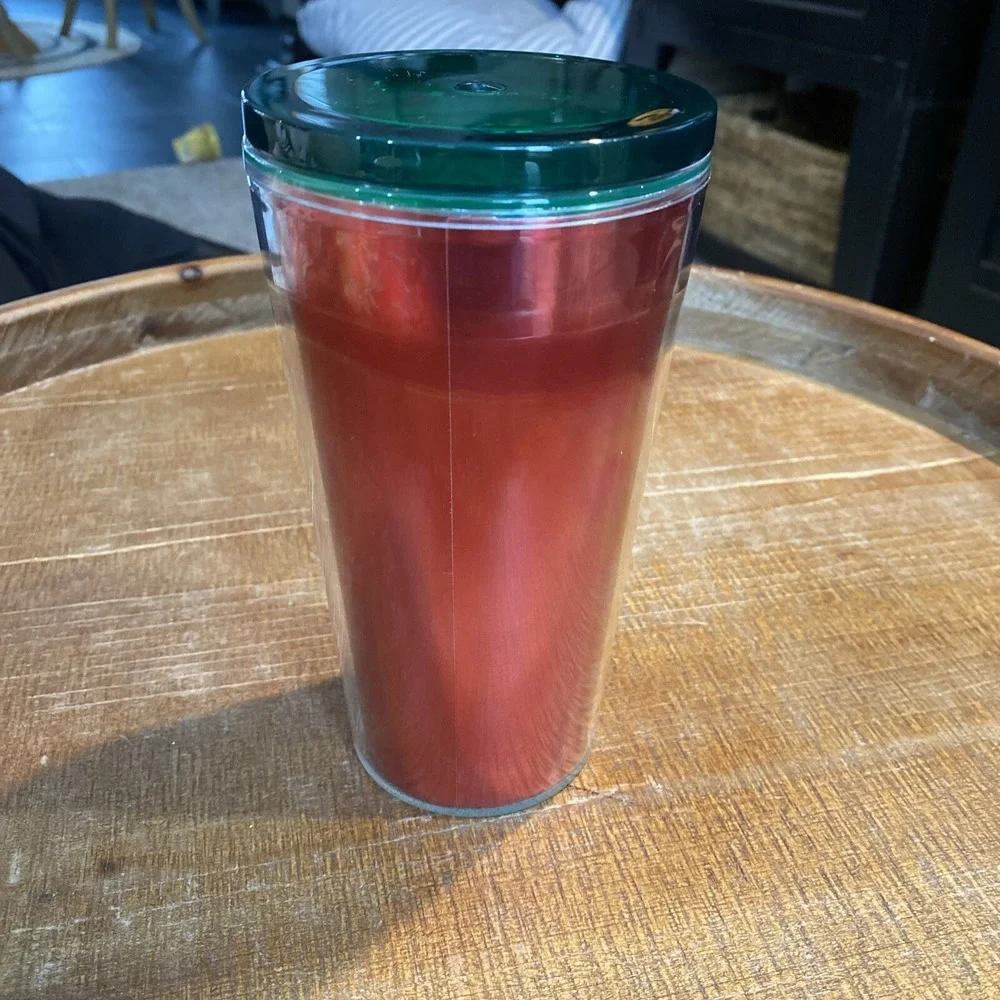 Starbucks Red Metallic Siren Green 16 oz Grande Cold Travel Tumbler Coffee Cup